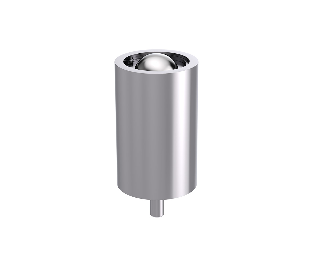 Solid ball caster without flange and suspension