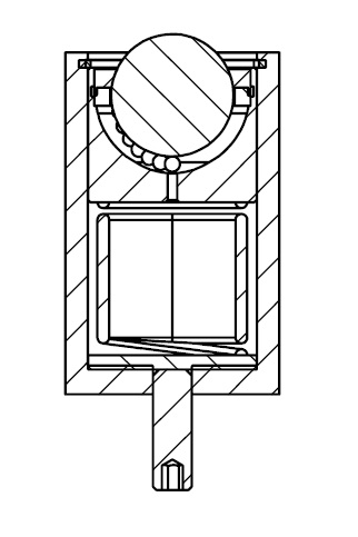 Solid ball caster without flange and suspension cut drawing